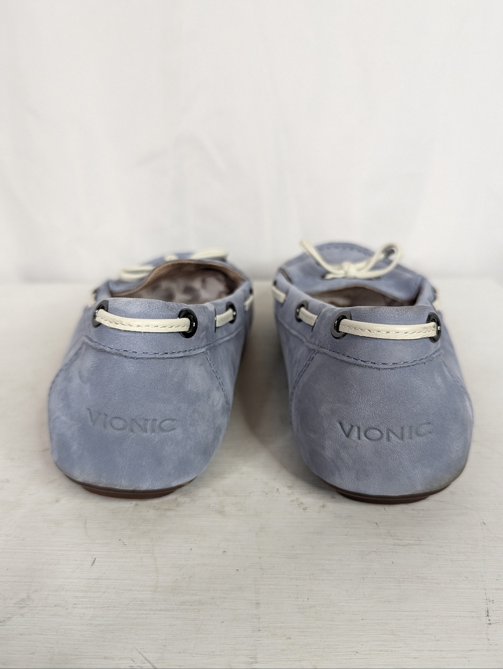 Vionic Honor Virginia Light Blue Leather Driving Loafers Boat Shoes -To Size 7.5 - Picture 6 of 9